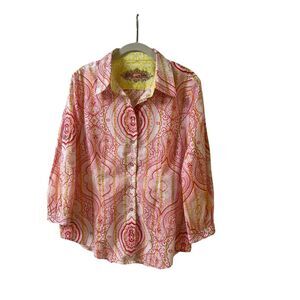 Robert Graham woman’s button down shirt sz L